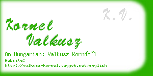 kornel valkusz business card